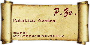 Patatics Zsombor névjegykártya
